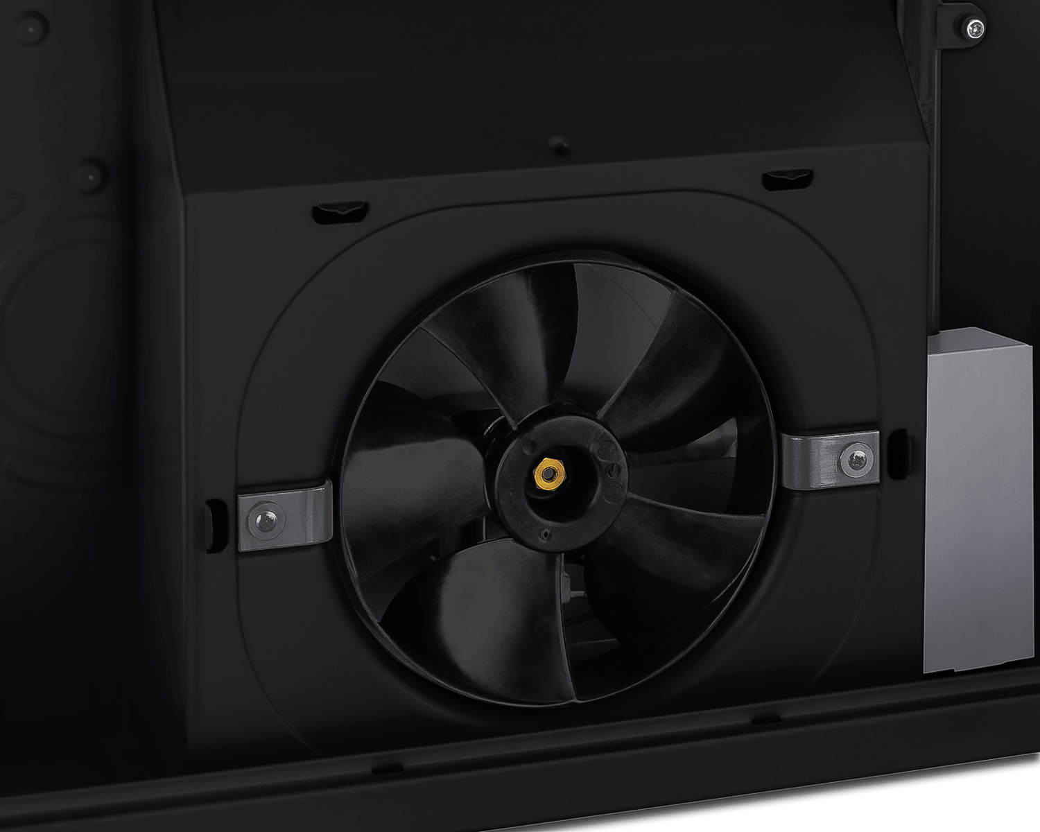 20 inch wide under cabinet convertible range hood for ducted or ductless use in black, made in North America